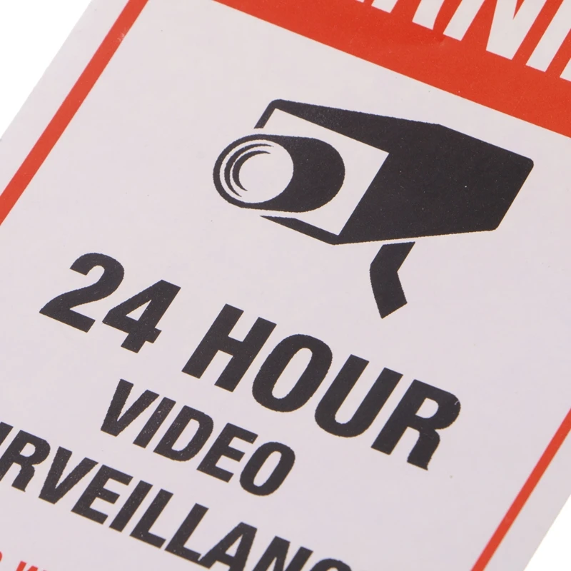 Warning Stickers Warning Decal 10pcs Lot Waterproof PVC CCTV Video Surveillance Security Sticker Warning Signs