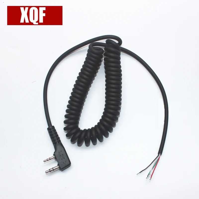 XQF DIY 4 провода микрофонный кабель K штекер 2 контакта для kenwood wouxun baofeng puxing linton tyt