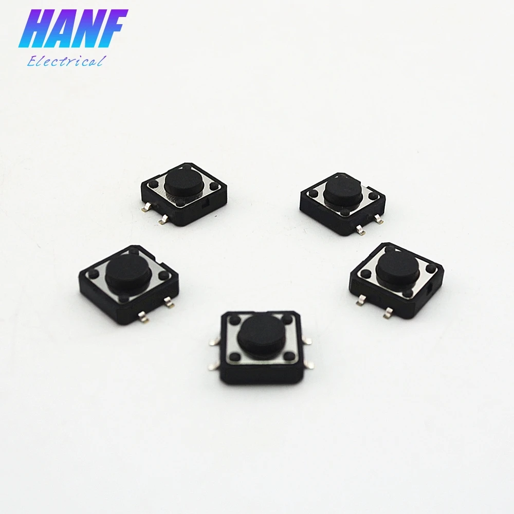 Сенсорный Микро Переключатель 30 шт./лот SMD 12*12*5 мм 4 pin черный такт тактильный