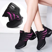 Женская спортивная обувь с мягкой подошвой, дышащая танцевальная обувь, четыре сезона, профессиональная танцевальная обувь для женщин, джазовые балетки, кроссовки