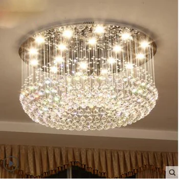 

Lobby Crystal chandelier living room lamp round Villa Hotel engineering light bedroom dining room lamp modern minimalist home