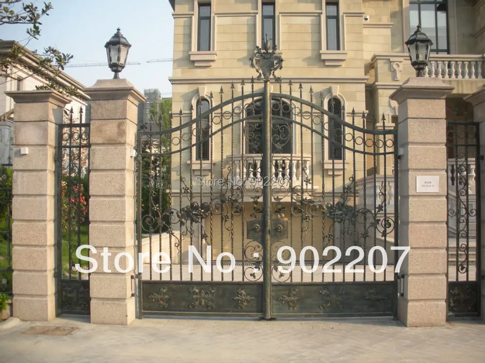 Раздвижные металлические ворота железные черные ворота|wrought iron gate|iron gateiron gates |