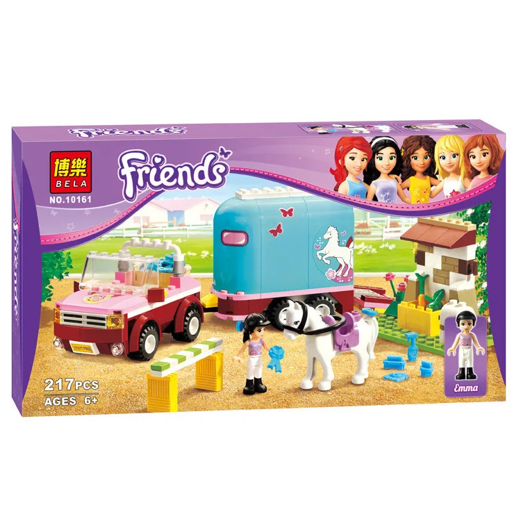 Friends Girls BELA 10161 Heartlake Emma s Horse Trailer Andrea Olivia Mia Blocks Minifigures Toy Compatible