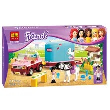 Friends Girls BELA 10161 Heartlake Emma’s Horse Trailer Andrea Olivia Mia Blocks Minifigures Toy Compatible With Lego bricks