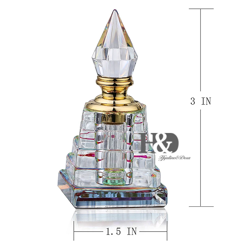 H& D 3 мл египетская Пирамида Стиль Кристалл парфюмерная бутылка многоразового использования пустая декоративная бутылка антикварные подарки для женщин