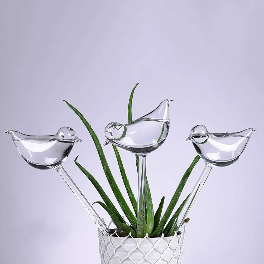 Горячая 3 упаковки автополив для растений самополив глобусы, птица форма руки выдувное прозрачное стекло аква лампы