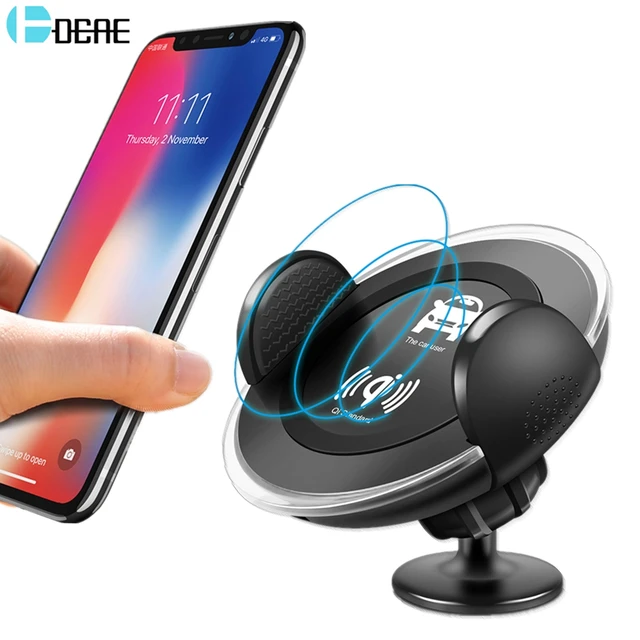 Best Offers DCAE Qi Wireless Charger For iPhone X 8 Plus XS Max XR Car Wireless Charging Pad Air Vent Phone Holder Stand For Samsung S8 S9