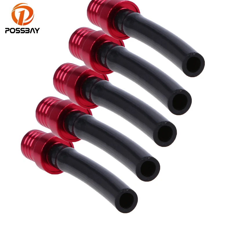 

POSSBAY 5pcs Aluminum Motorcycle Fuel Oil Tank Caps Valve Vent Breather Hose Tube Pipes Universal For Dirt Bike ATV Motorbikes
