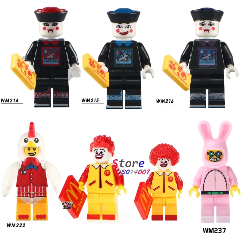 

Single Zombie Halloween Chicken Guy Ronald McDonald Cute Rabbit Funny Bunny Figures building blocks toys for children kits