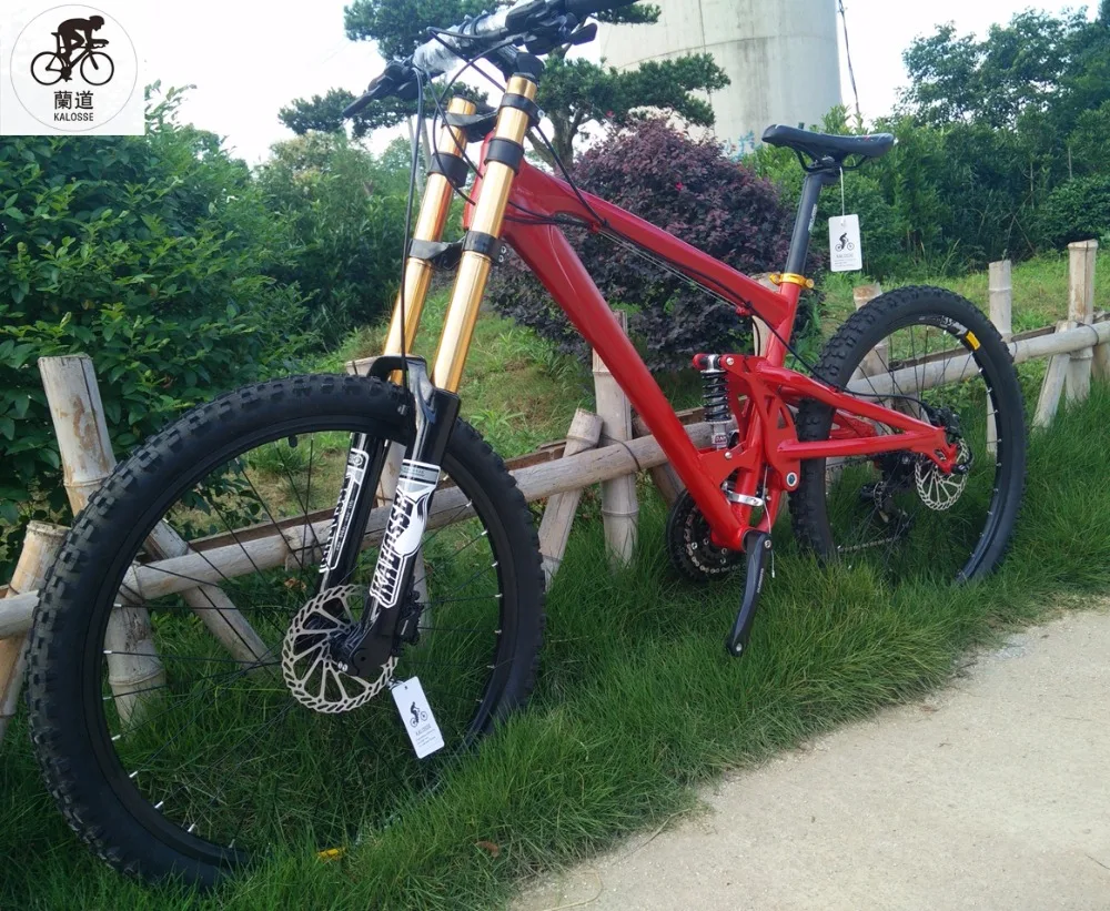 Excellent Kalosse 165mm travel   26*2.35 tires  20mm barrel shaft    Downhill bicycle  mountain bike  24/27/30 speed   DH/AM/FR 0