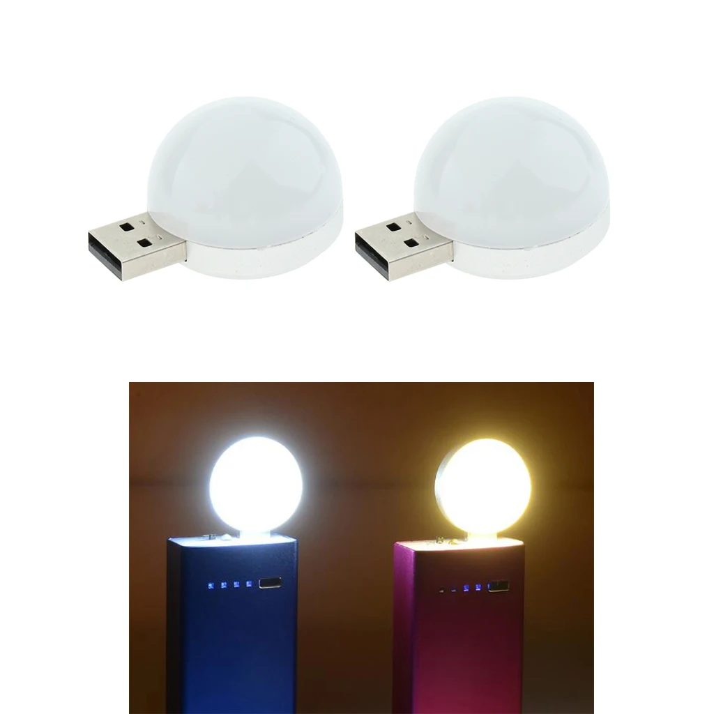 2 Pack USB LED Rounded Night Lamp for Bedroom Table Tent Reading