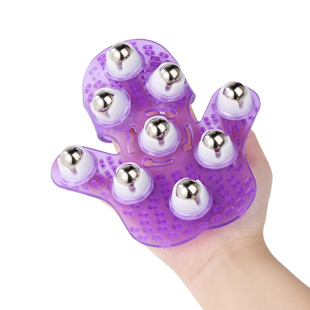 Palm Shaped Massage Glove wiht Rotating Steel Balls Body Massager with