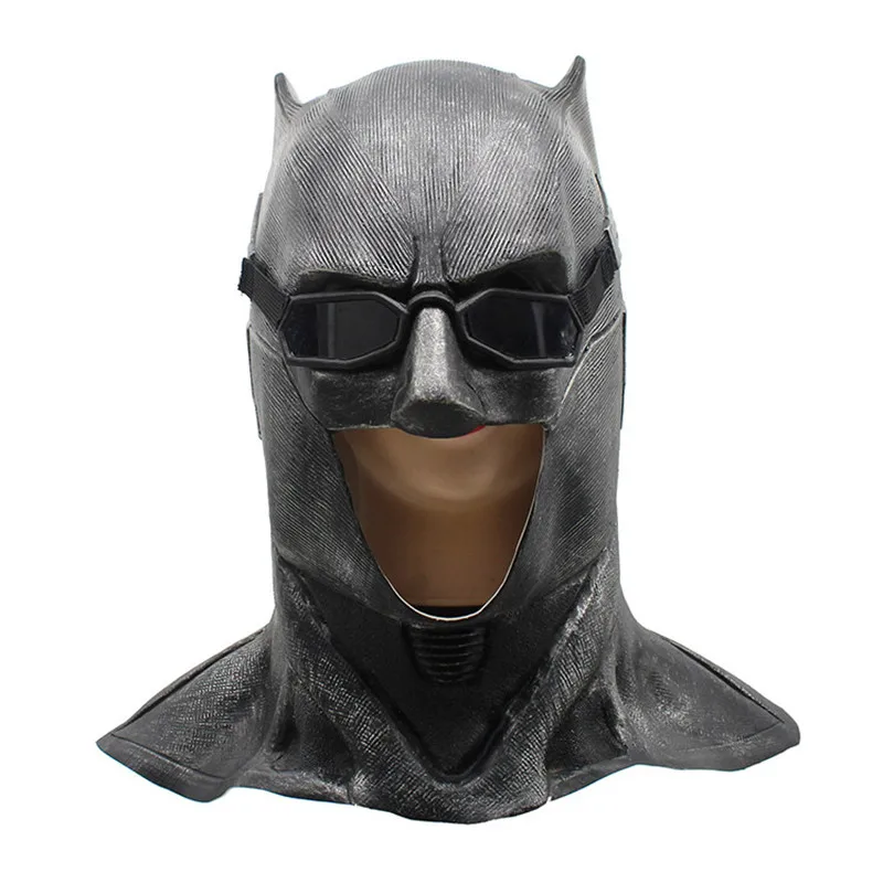 

The Dark Knight Rises Full Batman Mask Cosplay Bruce Wayne Batman Costume Soft Latex Headgear Helmet glasses Halloween Props