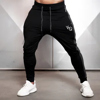 

2019 new sports trousers men's breathable stitching running training pants