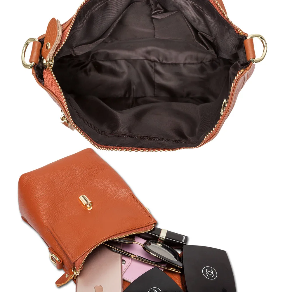 Zency натуральная кожа модная женская сумка почтальон практичная Сумочка для телефона женские маленькие сумки с клапаном женская сумка через плечо