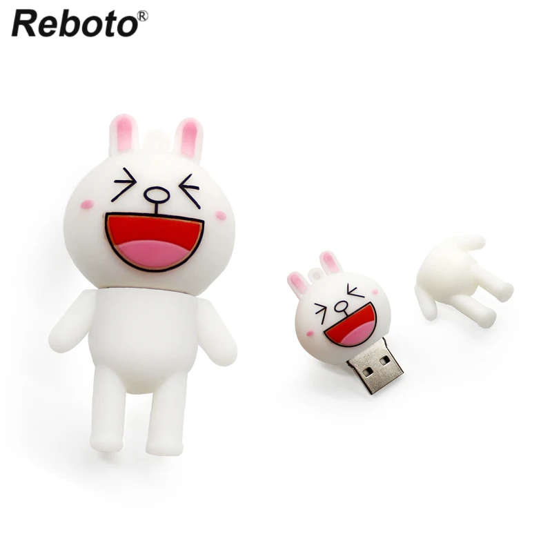 Cute Rabbit Pendrive 4gb 8gb 16gb 32gb 64gb Usb stick Cartoon Flash Drive Memory Stick pendrive Mini Gifts | Компьютеры и офис
