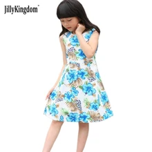 Jillykingdom/платье для девочек; Новая детская одежда; vestidos; детское платье с цветочным рисунком; детское платье-пачка принцессы; повседневная одежда для девочек