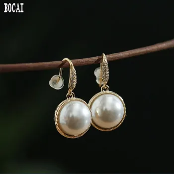 

925 silver jewelry handmade 2019 fashion new wide big beads rich temperament women's earrings