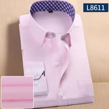 Мужская деловая рабочая одежда однобортные рубашки Camisa, однотонные яркие цвета с длинными рукавами и отложным воротником, официальные сорочки, топы