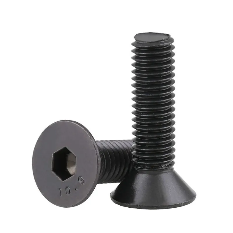 10PCS M1.6 Flat Head Countersunk Black Grade 10.9 Alloy Steel Hex Socket Cap Screw DIN912 Screws | Обустройство дома