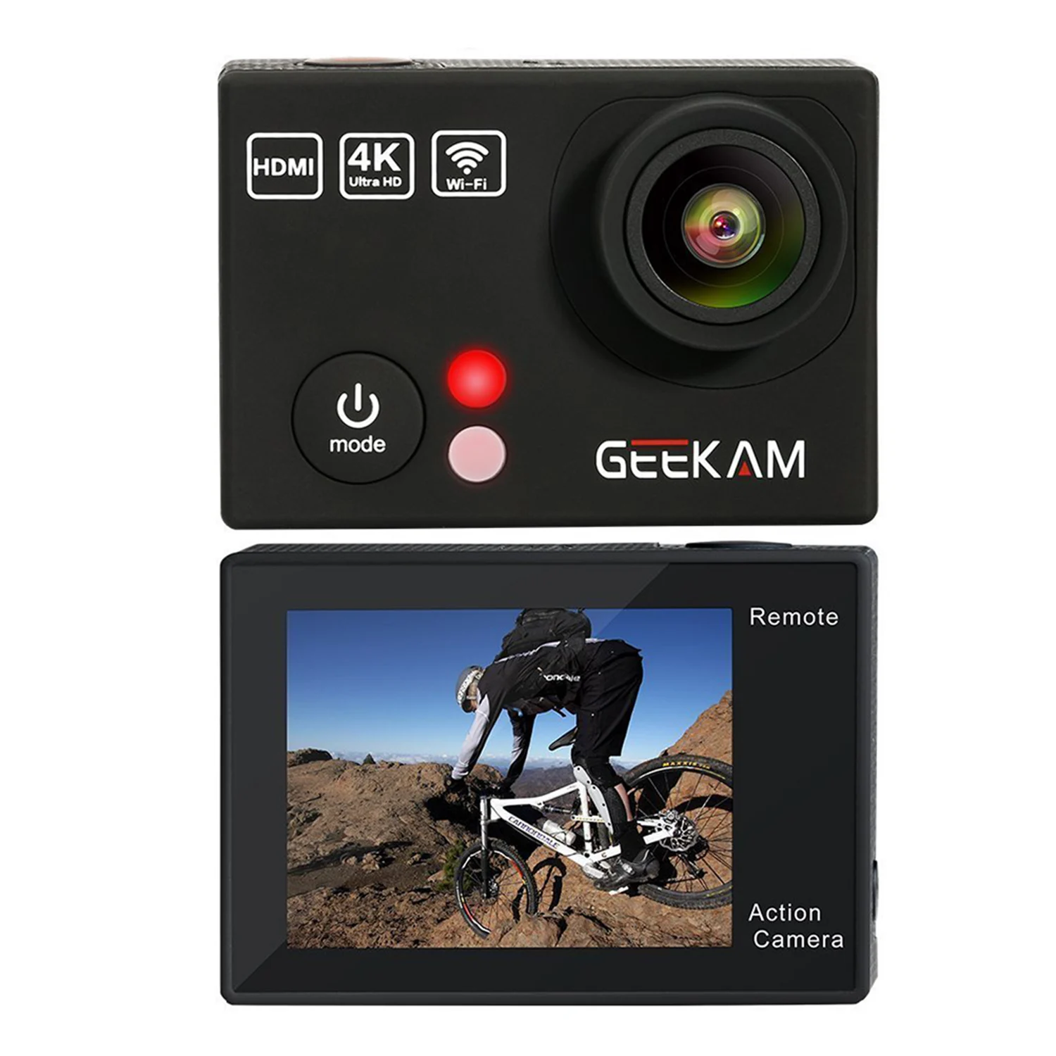 

Geekam Action Camera 4K, Waterproof Action Camera cam with Wifi Remote Control 4K 25Fps 2.7K 12MP Ultra HD 170 Degree Wide Ang