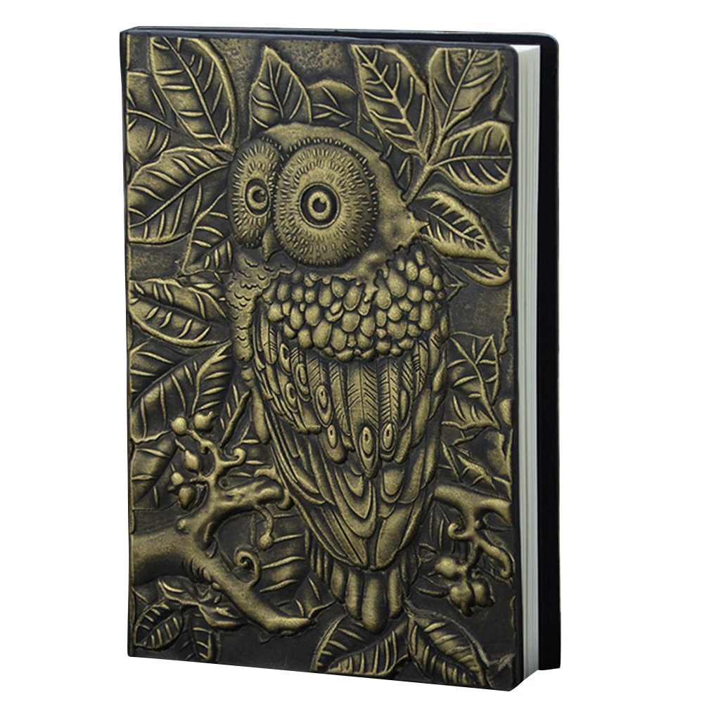 

Vintage Notebook Anniversary Gift PU Leather Writing A5 Retro Travel Journal Diary Hardcover Lined Pages Handmade Embossed