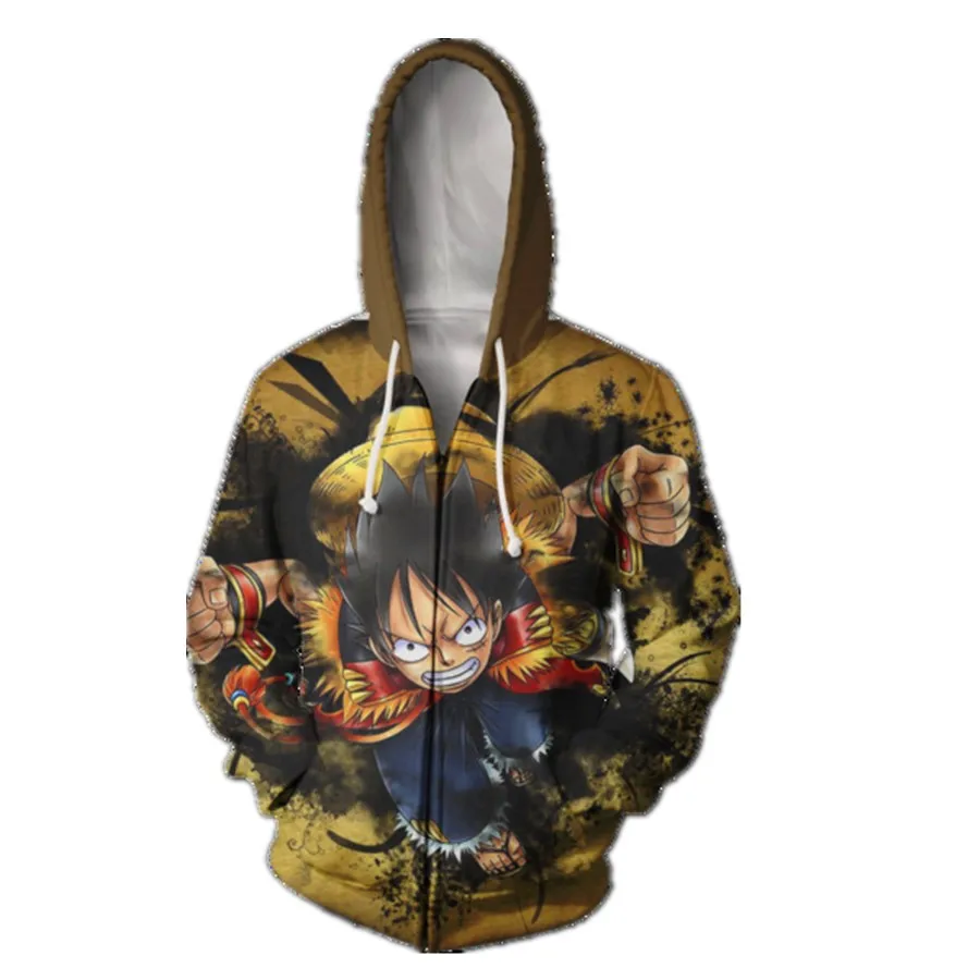 

One Piece Luffy Anime Cosplay Costume Sweatshirts Hoodie Jackets Men Women Top 3D Print Coat