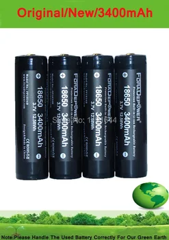 

10PCS/lot Foradepower PROTECTED 3.7V 18650 3400mah High Drain Diving Flashlight Rechargeable Battery With Plastic Case