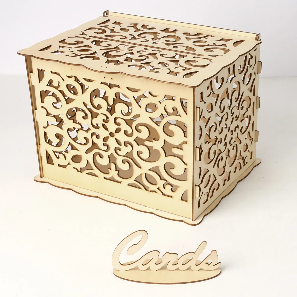 Деревянная коробка для приглашения на свадьбу деревенская коробка для приглашения на свадьбу с замком DIY деньги деревянные коробки для подарков на день рождения