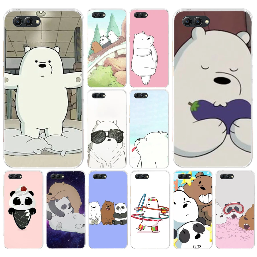 

261FG Panda Soft Silicone Tpu Cover Case for Honor 9 10 huawei p10 lite y6 prime 2018 mate 10 lite play p smart