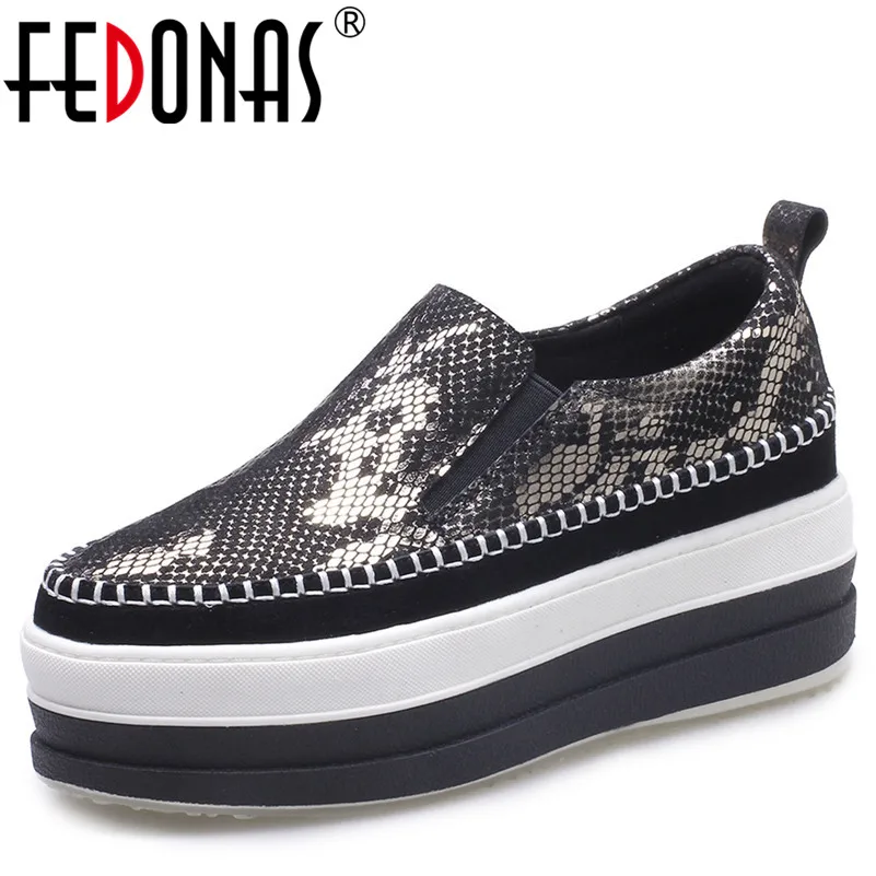 

FEDONAS1Fashion Women Basic Pumps Autumn Winter Warm Genuine Leather High Heels Shoes Woman Round Toe Wedges Heels Quality Pumps