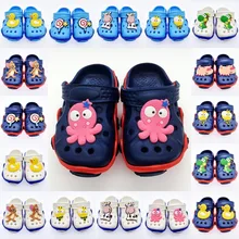 Детские садовые сабо для мальчиков мягкие сандалии EVA с желтой уткой/диансурой/Свинкой/Пчелой/коровой/осьминогом/мышкой/леденцами