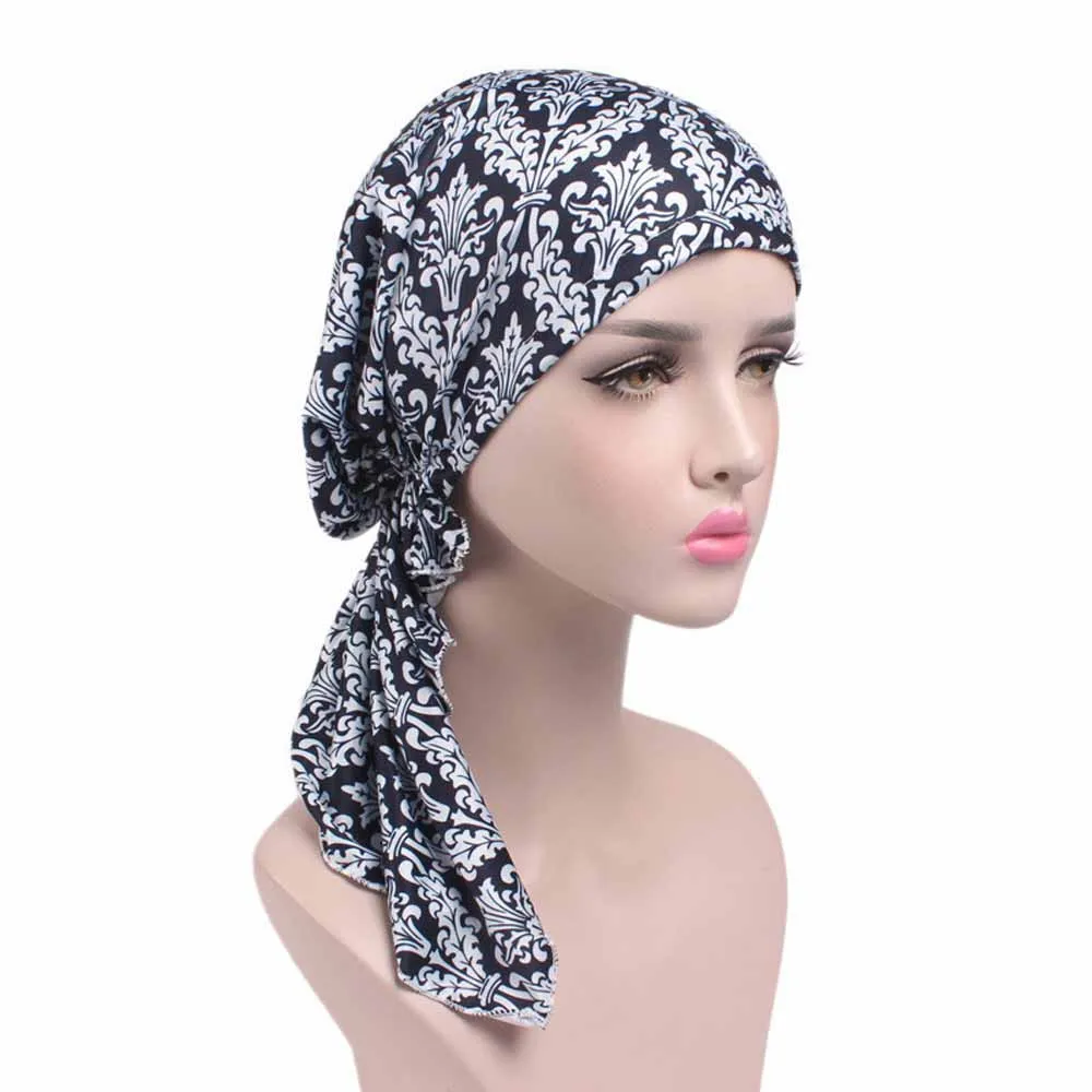 

Women Floral Cancer Chemo Hat Beanie Scarf Turban Head Wrap Cap Casual Cotton Hat for Women High Quality