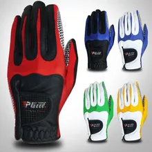 PGM Оригинальные кожаные перчатки для гольфа мужские левые и правые мягкие дышащие с противоскользящими гранулами перчатки для гольфа мужские