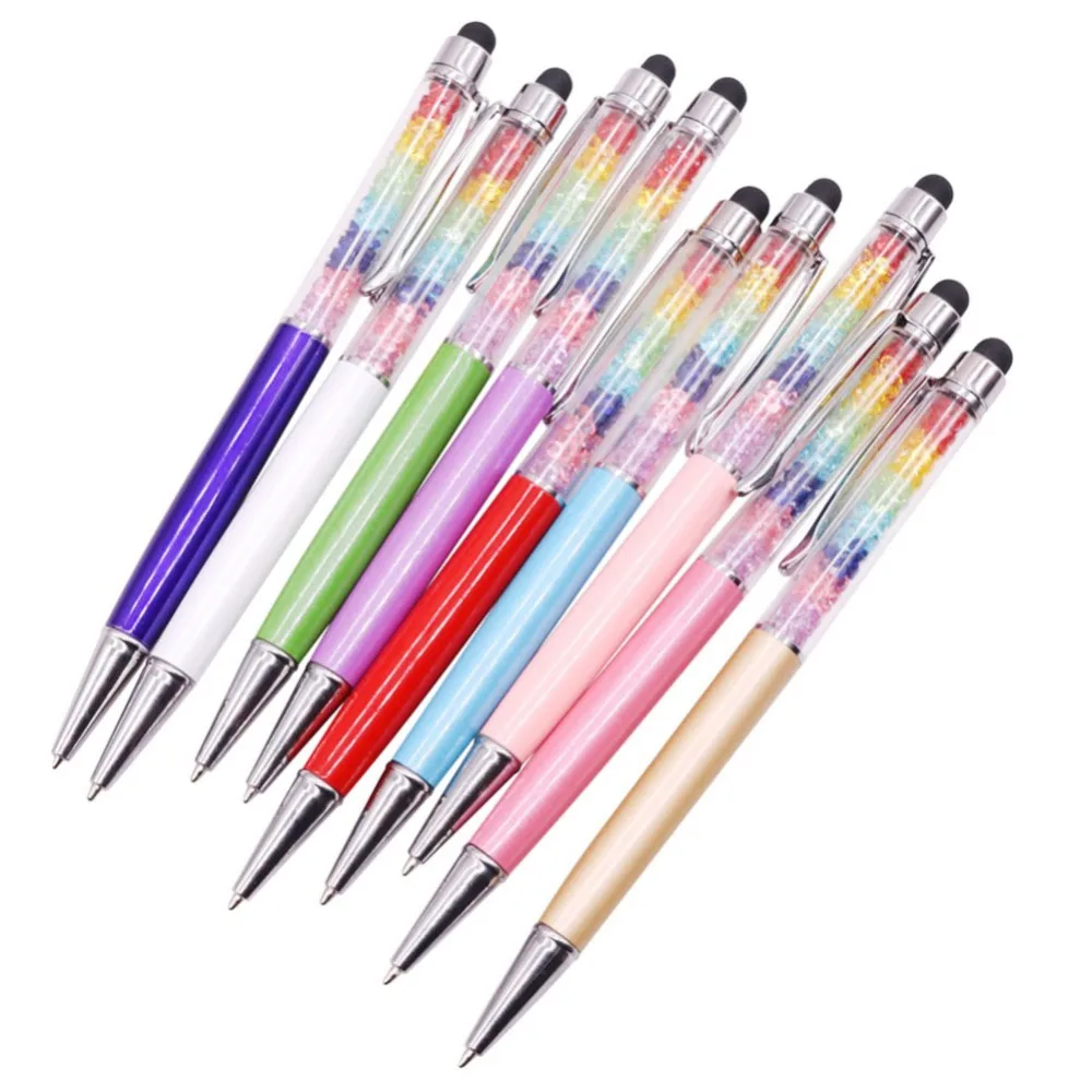 pen 9 pcs 0.7mm Multicolor Crystal Ballpoint Pen Metal Ballpoint Pen