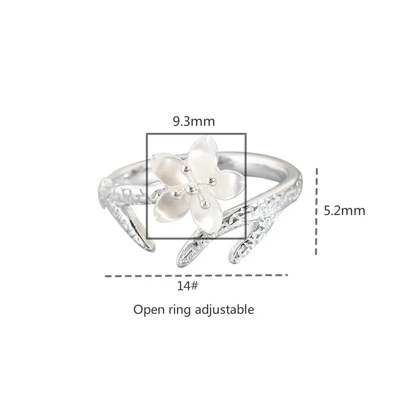 Flyleaf веточка цветы на полочки Открытое кольцо Настоящее кольца из стерлингового серебра 925 для женщин ювелирные изделия персонализированные высококачественные Вечерние