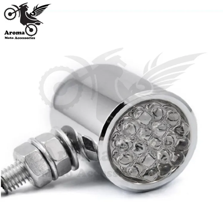

1 pair bullet chrome moto accessories motocross ATV Off-road scooter indicator motorcycle turn signal light for Harley Davidson