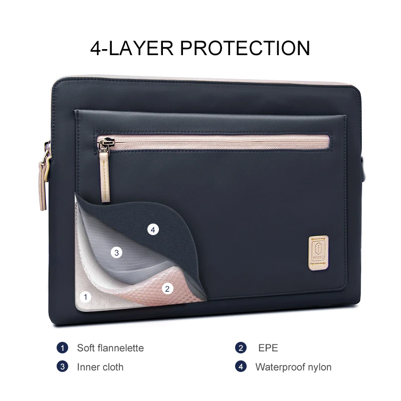 Bolsa do Portátil para Macbook Case à Prova Capa para Macbook Wiwu Case Dwaterproof Água Náilon Notebook Bolsa 14 13 Portátil Manga Pro 16 2020 - Imagem 3