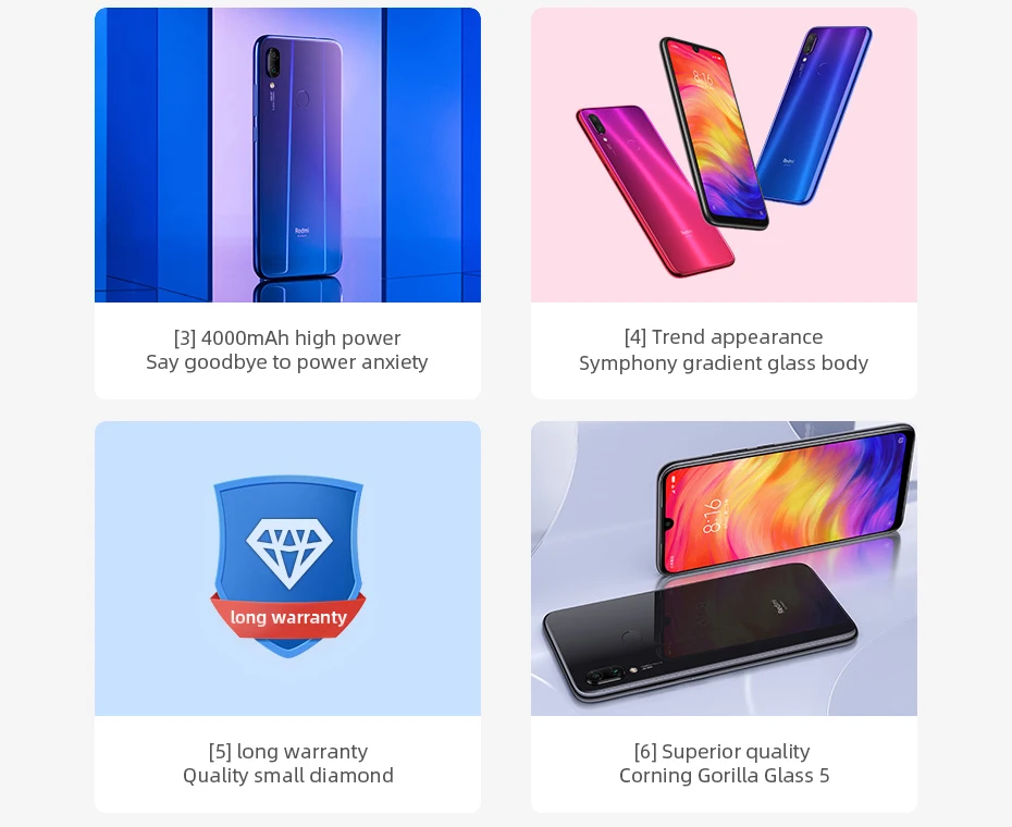 Глобальная версия Xiaomi Redmi Note 7, 4 Гб, 128 ГБ, Note7, Snapdragon 660, 48MP Двойная камера, 6,3 дюйма, полноэкранный мобильный телефон, 4000 мАч, CE FCC