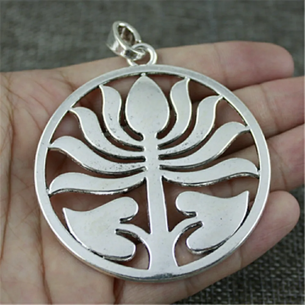 

WYSIWYG 1pcs 82x64mm Antique Silver Flower Pendants Charm Large Round Flower Big Charm Big Round Flower Charm Jewelry Making
