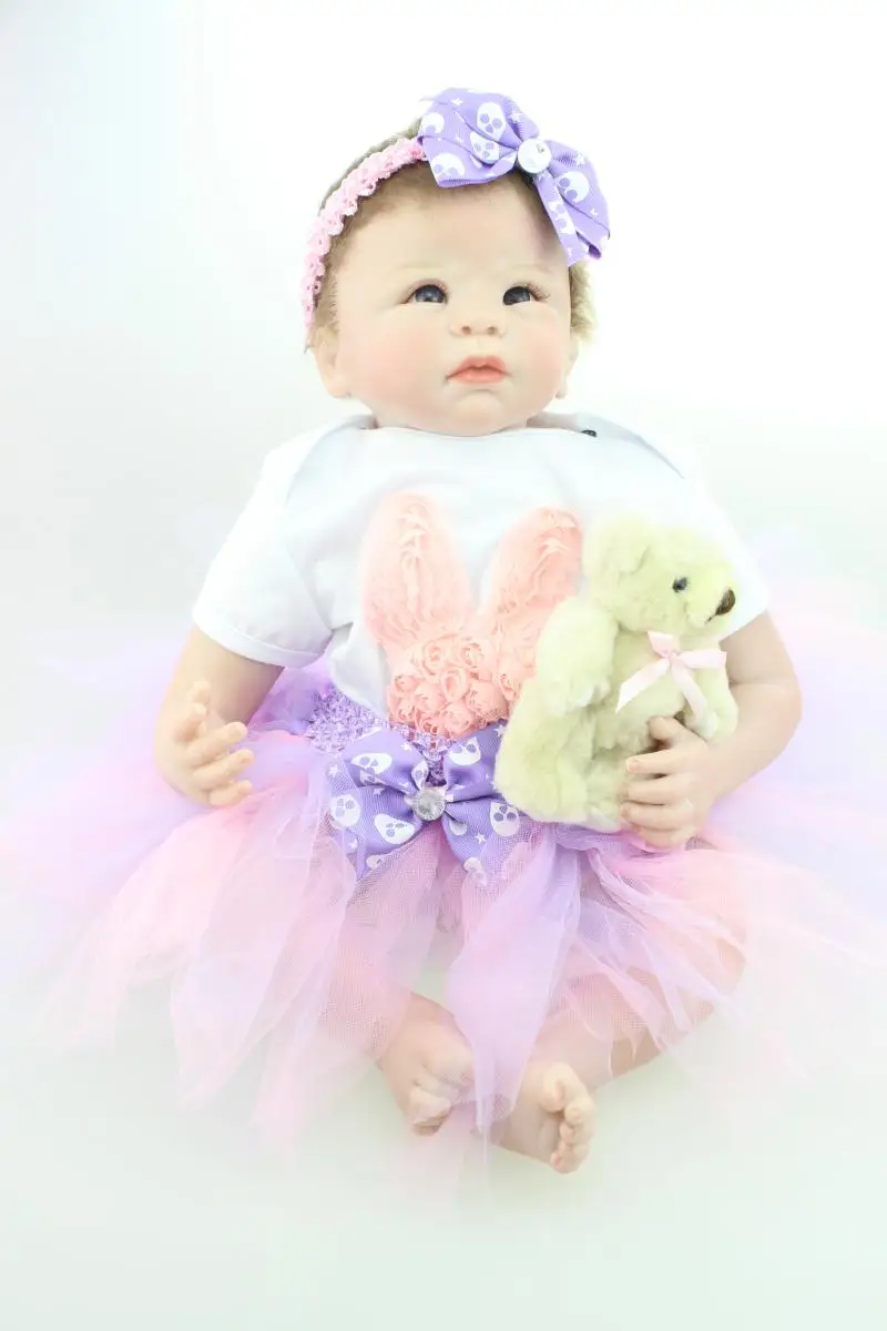 

About 55cm Silicone reborn baby dolls toy handmade lifelike Christmas gift brinquedos for children kids