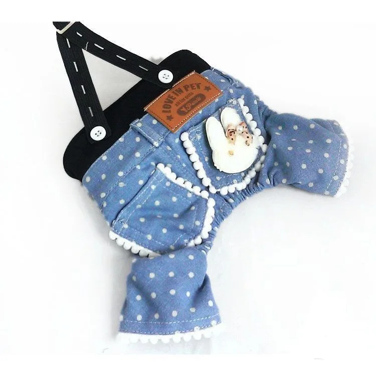 

Pet Dog Clothes For Chihuahua Dogs Spring &Summer Puppy Leisure Jumpsuit Apparel Jeans Clothing Adjustable Pants