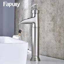 107-22N Bathroom Faucet Brushed Nickel Single Lever Waterfall Tap Cold & Hot Vessel Faucet Grifo Lavabo 107-11 107-22N Bathroom Faucet Brushed Nickel Single Lever Waterfall Tap Cold & Hot Vessel Faucet Grifo Lavabo 107-11