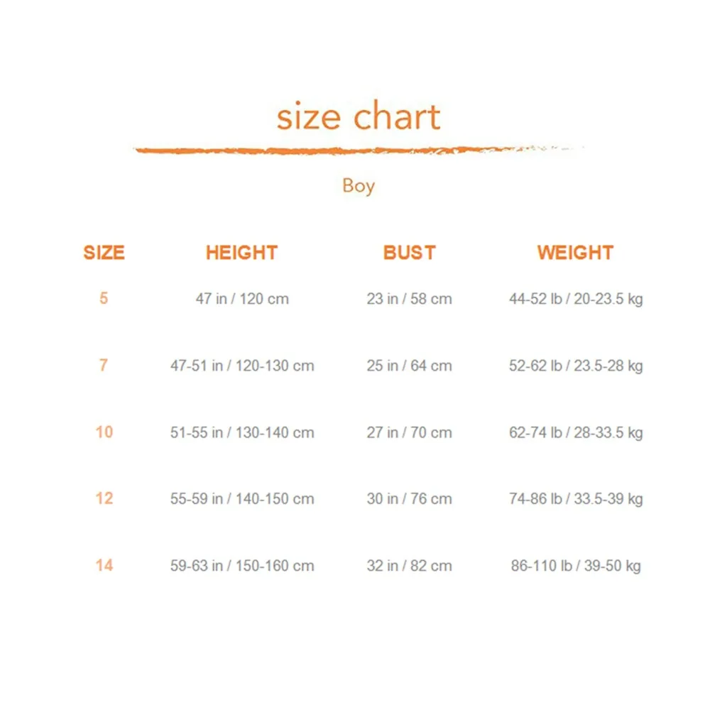 B1901 size chart