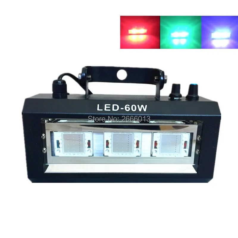 

Niugul 60W LED Sound Control Stroboscope Auto LED Disco Party DJ Bar Strobe Light ,LED Music Show Projector Stage Flash Lighting