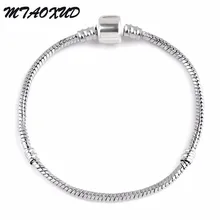 Прямая поставка, высокое качество, 3 мм, 17-23 см, посеребренный Змеиный браслет-цепочка, P браслеты, Женские Ювелирные изделия