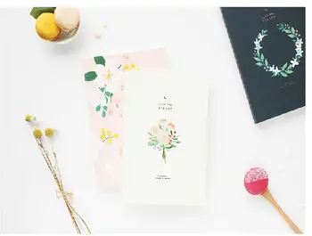 Floral design cute Korean stationery 6 months study planner book 14.8*21cm 176P business fashion 2018 pocket journal weekly planner 176p korean fashion stationery