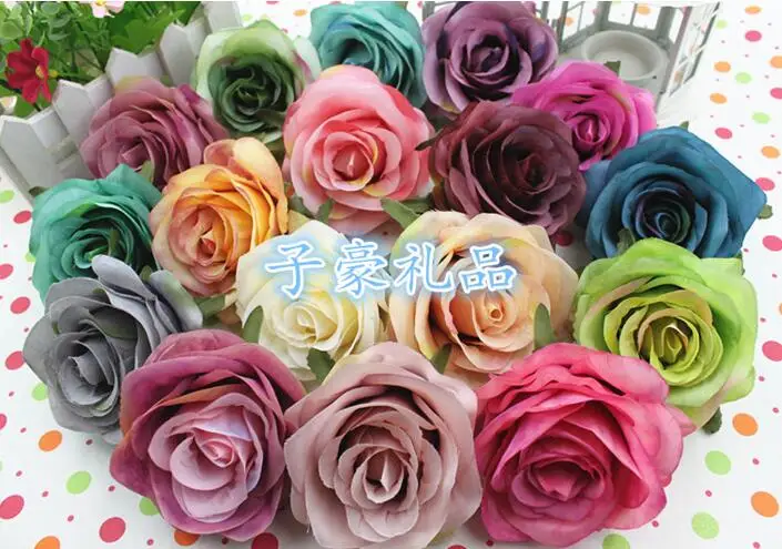 

10pcs/lot Romantic Rose Silk Flower Dia 8cm/ DIY Wedding Handcraft Decoration Flower/ Muti-color Mix