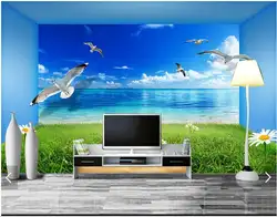 На заказ 3d фото обои 3d настенные фрески обои 3 d стерео пространство Современная установка стены морские пейзажи обои для стен