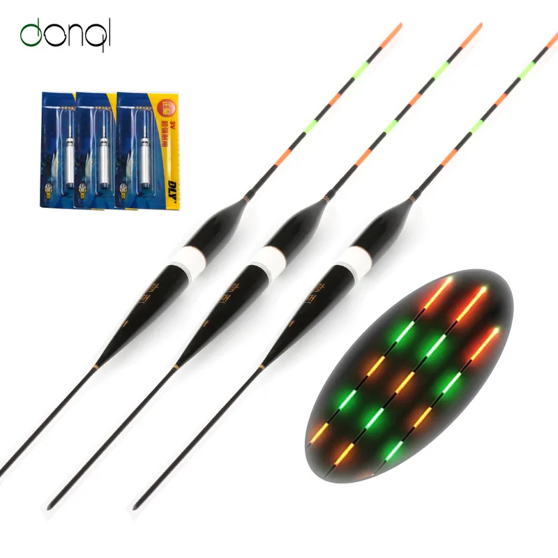 

3pcs Fishing Float LED Electric Float Light + Battery Deep Water Float Fishing Tackle Bobber Fishing Gear With electrons